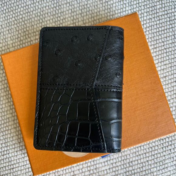 Louis Vuitton LV Empreinte Leather Alligator Ostrich Mens Pocket Organizer Black - Picture 3 of 8